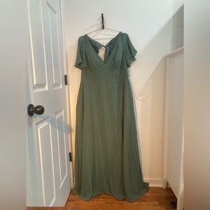 Azazie Kimber eucalyptus A22 bridesmaid dress